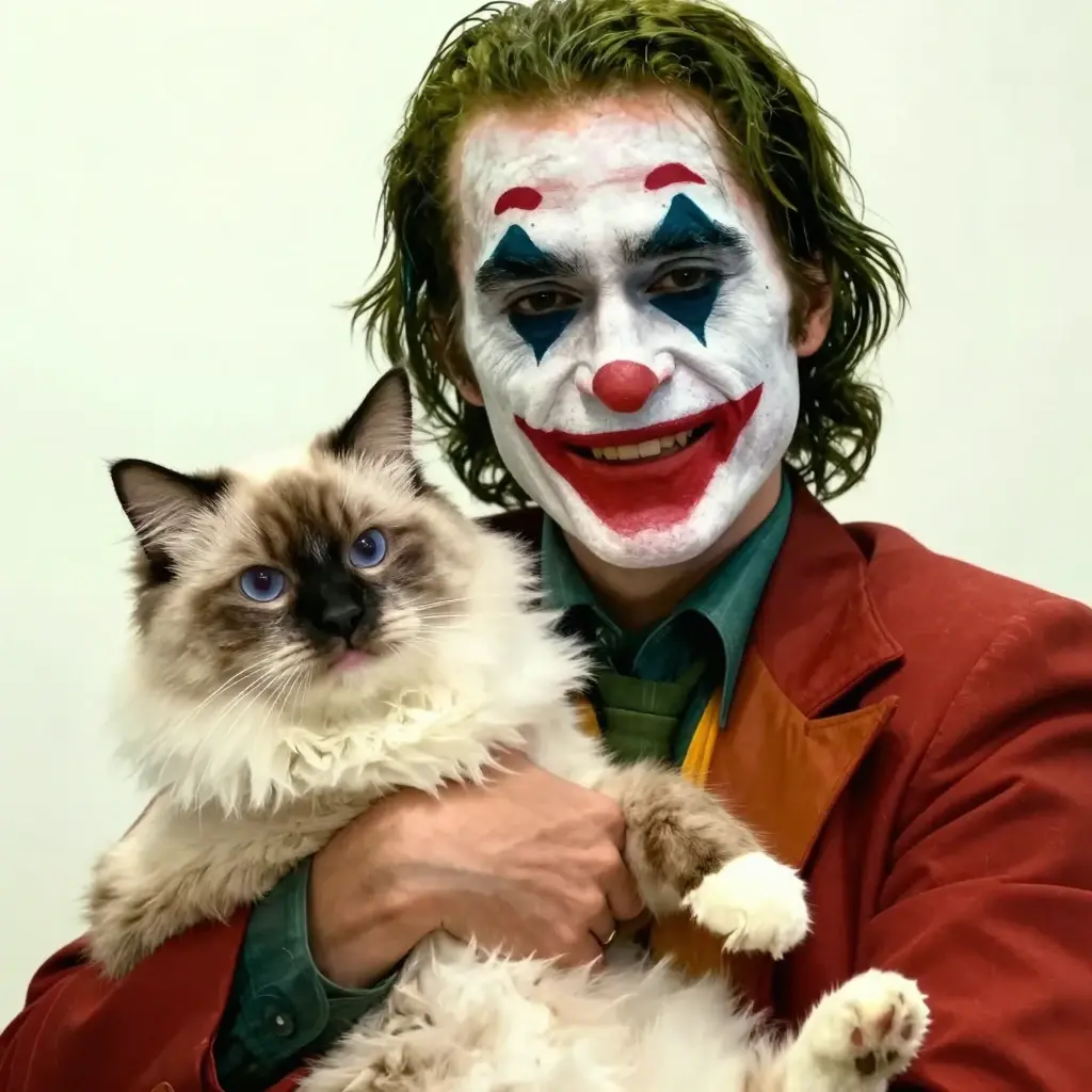 joker with cat