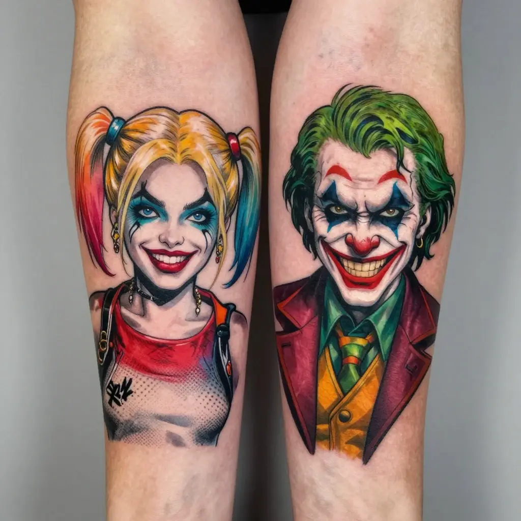 tattoos of harley quinn and joker